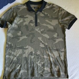 Zara Camo zip up collar shirt